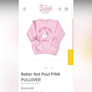 Pink 'Better Not Pout' Sweater THE WISHING ELEPHANT